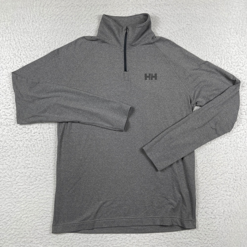 Helly Hansen Pullover Mens Medium Gray Quarter Zip Raglan Sleeve Activewear